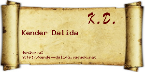 Kender Dalida névjegykártya